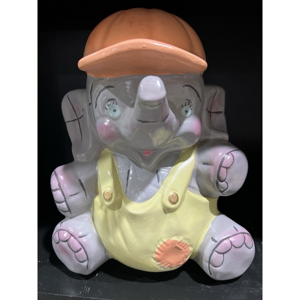 Vintage‎ Elephant Piggy Bank Gray Elephant Nursery Decor Coin Bank 9 Inch USA
